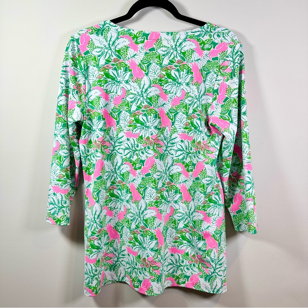 Lilly Pulitzer Karina Tunic Botanical Green Just Wing It, Medium - Picture 6 of 15